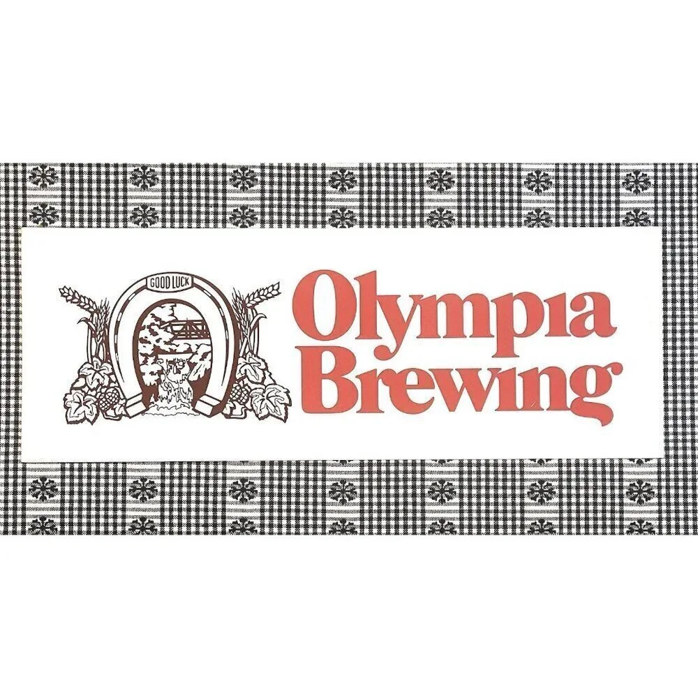 Rare Vintage Olympia Brewing Co. Sign 17x6” Beer Advertising Cardstock Artwork